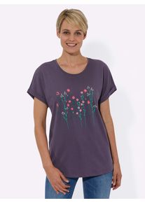 Classic Basics Damen Rundhalsshirt "Shirt", lila, Gr. 36, unifarben, geblümt, gemustert, 100% Baumwolle, Shirts