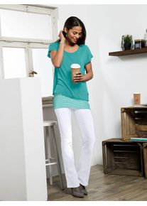 Casual Looks Damen 2-in-1-Shirt "Shirt + Top", grün, Gr. 38, unifarben, gemustert, gestreift, mehrfarbig, 95% Viskose, 5% Elasthan, Shirts