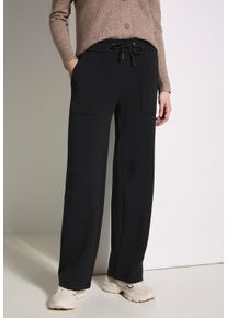 Cecil Damen Stoffhose "Style Neele", schwarz, casual, Gr. XXL, unifarben, Web, Obermaterial: 49% Polyester, 43% Modal, 8% Elasthan, Hosen, mit weitem