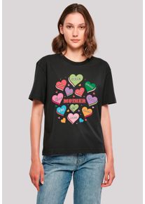 F4NT4STIC Damen T-Shirt "Muttertag Mama Herzen", schwarz, casual, Gr. S, Obermaterial: 100% Baumwolle, Shirts, Premium Qualität