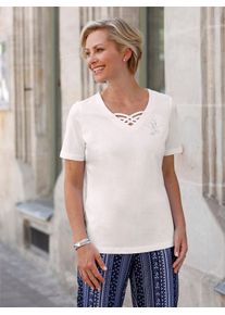 Classic Basics Damen Kurzarmshirt "Shirt", weiß, Gr. 40, unifarben, 50% Baumwolle, 50% Modal, Shirts