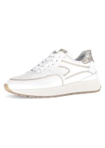 Gabor Damen Plateausneaker, Gr. 42, gold, Glattleder, sportlich, Schuhe, Freizeitschuh, Halbschuh, Schnürschuh mit Best Fitting Funktion