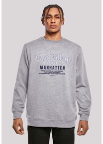 F4NT4STIC Herren Kapuzenpullover "East Village Manhatten CREW", grau, casual, Gr. L, Obermaterial: 50% Baumwolle, 50% Polyester, Pullover, Print