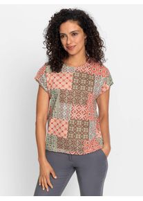 Inspirationen Damen Rundhalsshirt "Rundhals-Shirt", bunt, Gr. 40, Paisley, mehrfarbig, gemustert, bedruckt, 50% Baumwolle, 50% Modal, Shirts