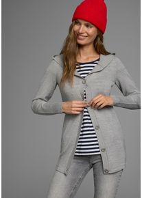 Flashlights Damen Kapuzenstrickjacke, grau, Basic, Gr. 48, unifarben, Feinstrick, Obermaterial: 50% Baumwolle, 50% Polyacryl, Strickjacken, zum