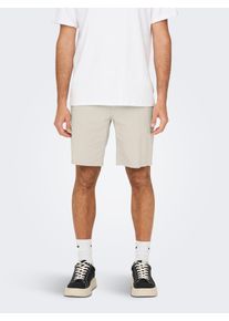 Only & Sons ONLY & SONS Herren Chinoshorts "ONSMARK 0011 COTTON LINEN SHORTS NOOS", beige, modisch, Gr. XXL, unifarben, Web, Obermaterial: 73% Baumwolle, 25%