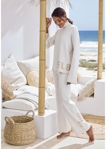 ELBSAND Damen Strickhose, Gr. 32, weiß, Feinstrick, Strick, Obermaterial: 50% Viskose (LENZING), 28% Polyester, 22% Nylon, meliert, casual, Hosen,