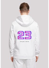 F4NT4STIC Herren Kapuzenpullover "SIlvester Party Happy People Only", weiß, casual, Gr. L, Obermaterial: 50% Baumwolle, 50% Polyester, Pullover, Print