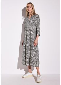 Street One Damen Midikleid, blau, casual, Gr. 42, bedruckt, Stoff, 100% Viskose, Kleider, aus Viskose