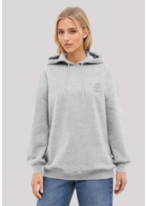 F4NT4STIC Damen Kapuzenpullover "Football Stickerei", grau, casual, Gr. XS, Obermaterial: 80% Baumwolle, 20% Polyester, Pullover, Premium Qualität