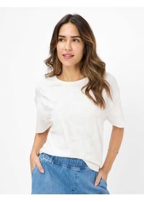 Brax Damen Kurzarmshirt "Style CALLY", weiß, Gr. 44, 47% Baumwolle, 47% Modal, 6% Elasthan, Shirts