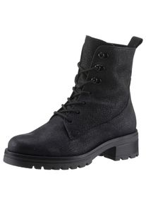 Gabor Damen Schnürboots "Kreta", Gr. 40, blau, Leder, unifarben, klassisch, Schuhe, Blockabsatz, Schnürstiefelette, Komfortschuh in Weite G (= weit)