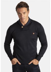 Herren Strickpullover "Erasmo", blau, casual, Gr. M, SIR RAYMOND TAILOR, unifarben, 100% Baumwolle, Pullover, mit gemütlichem Stehkragen