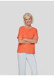 Rabe Damen Rundhalsshirt, orange, casual, Gr. 42, unifarben, Web, Obermaterial: 100% Baumwolle, Shirts, mit Struktur-Optik