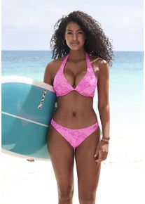 Venice Beach Damen Bikini-Hose "Moloka", pink, Gr. 32, bedruckt, Recycling-Polyamid, Badehosen, mit tropischem Print