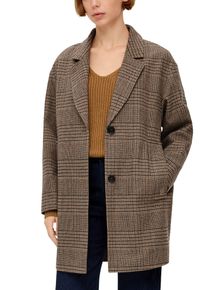 s.Oliver Damen Kurzmantel, grau, casual, Gr. 40, kariert, Obermaterial: 90% Polyester, 10% Wolle. Futter: 100% Polyester, Mäntel, mit Karomuster