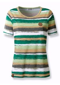 Casual Looks Damen T-Shirt "Shirt", grün, Gr. 36, gemustert, mehrfarbig, gestreift, 100% Baumwolle, Shirts