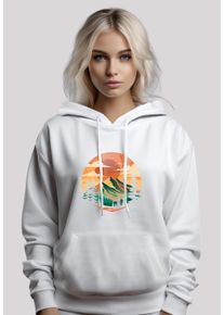 F4NT4STIC Damen Kapuzenpullover "Sonnenuntergang Berglandschaft", weiß, casual, Gr. M, Obermaterial: 65% Baumwolle, 35% Polyester, Pullover, Premium