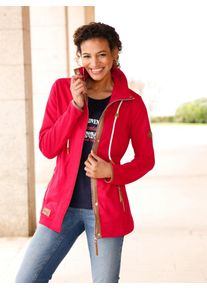 Casual Looks Damen Shirtjacke "Sweatjacke", rot, Gr. 36, unifarben, 100% Baumwolle, Shirts