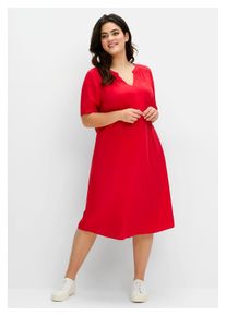 sheego Damen Sommerkleid "Große Größen", lila, feminin, Gr. 48, unifarben, Obermaterial: 100% Viskose, Kleider, aus leichter Viskose, in A-Linie