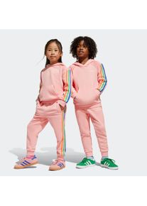 Kinder Trainingsanzug "HOODIE SET", pink, sportlich, Gr. 128, adidas originals, Obermaterial: 70% Baumwolle, 30% Polyester. Kapuzenfutter: 100%