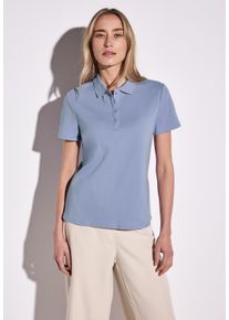 Street One Damen Poloshirt, lila, casual, Gr. 34, unifarben, Web, 97% Baumwolle, 3% Elasthan, Shirts, aus Baumwolle mit Stretchante