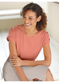 Casual Looks Damen Kurzarmshirt "Shirt", orange, Gr. 36, unifarben, 95% Viskose, 5% Elasthan, Shirts
