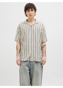 Jack & Jones JACK & JONES Herren Kurzarmhemd "JJEENZO STRIPE RESORT SHIRT SS SN", gelb, modisch, Gr. XXL, gestreift, Web, Obermaterial: 100% Baumwolle, Hemden,