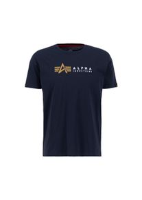 Herren T-Shirt "Alpha Industries Men - T-Shirts Alpha Label T-Shirt", blau, Gr. XXL, Alpha Industries, Obermaterial: 100% Baumwolle, Shirts