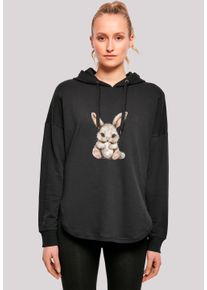 F4NT4STIC Damen Kapuzenpullover "Niedlicher Osterhase mit Ei", schwarz, casual, Gr. L, Obermaterial: 100% Baumwolle, Pullover, Premium Qualität