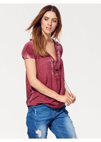 Heine Damen V-Shirt "V-Shirt", lila, Gr. 48, unifarben, 50% Baumwolle, 50% Polyester, Besatz:100% Viskose, Shirts