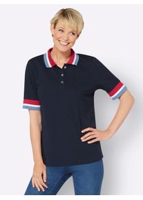 Classic Basics Damen Poloshirt "Poloshirt", blau, Gr. 52, unifarben, gemustert, 100% Baumwolle, Shirts
