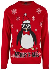 Urban Classics Herren Rundhalspullover "Urban Classics Christmas Sweater", rot, klassisch, Gr. L, mehrfarbig, 100% Polyacryl, Pullover