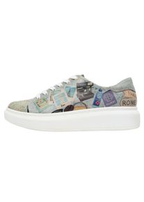 DOGO Damen Plateausneaker "Myra Mexican Damen Sneaker / Female", Gr. 40, blau, Lederimitat, Schuhe, Vegan