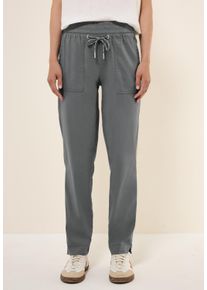 Cecil Damen Stoffhose, grau, casual, Gr. XL, unifarben, Web, 65% Baumwolle, 32% Polyester, 3% Elasthan, Hosen, Middle Waist
