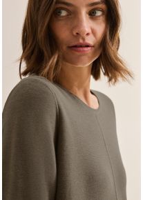 Cecil Damen Strickpulloversmoky taupe melange, casual, Gr. XXL, unifarben, Strick, Obermaterial: 60% Baumwolle, 40% Viskose, Pullover, mit 3/4-Arm