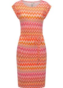 Ragwear Damen Sommerkleid "Taggien Print", orange, casual, Gr. XL, Material: 95% Viskose, 5% Elasthan, Kleider, Leichtes, bequemes Midikleid mit