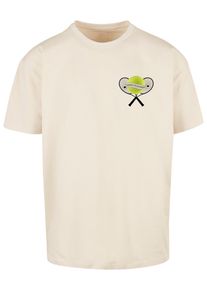 Merchcode Herren T-Shirt "Merchcode Herren Tennis Tournament Heavy Oversized Tee", beige, casual, Gr. XS, bedruckt, 100% Baumwolle, Shirts