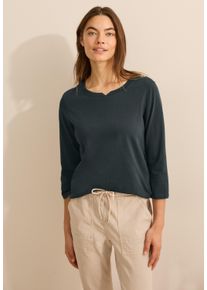 Cecil Damen 3/4-Arm-Shirtslate khaki, casual, Gr. XL, unifarben, Web, 100% Baumwolle, Shirts, aus reiner Baumwolle