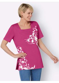 Classic Basics Damen Longshirt "Longshirt", pink, Gr. 48, geblümt, gemustert, 100% Baumwolle, Shirts