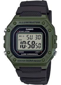 Herren Chronograph, schwarz, CASIO TIMELESS COLLECTION, Armbanduhren, Quarzuhr, Armbanduhr, Herrenuhr,Digitaluhr, Resinarmband,Stoppfunktion