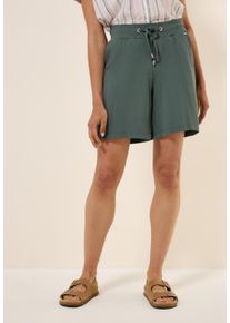 Cecil Damen Shortsschwarz balmy khaki, casual, Gr. L, unifarben, Stoff, 95% Viskose, 5% Elasthan, Hosen, High Waist