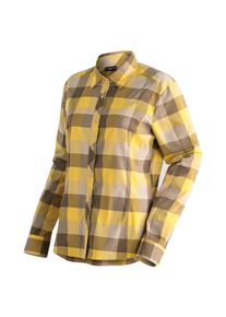 Maier Sports Damen Outdoorbluse "Kendra L/S W", gelb, Gr. 40, 97% Polyester, 3% Elasthan, Blusen, Damen Langarmbluse, pflegeleichte Karobluse