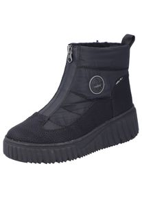 Rieker Damen Winterboots, Gr. 42, schwarz, Textil, Nubuklederimitat, unifarben, casual, Schuhe, Outdoorboots, Snowboots mit Reißverschluss am Rist