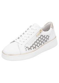 Remonte Damen Plateausneaker, Gr. 41, gold, Leder, Lederimitat, kontrastfarbene Details, sportlich, Schuhe, Freizeitschuh, Schnürer, Halbschuh mit