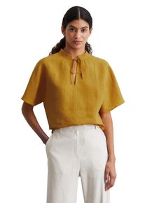 Marc O'Polo MARC O'POLO Damen Kurzarmbluse "aus leichter Qualität", gelb, elegant, Gr. 34, unifarben, Obermaterial: 100% Leinen, Blusen