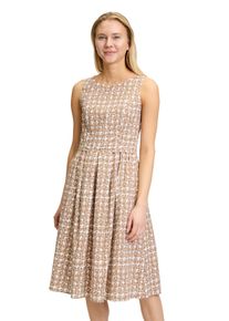 Vera Mont Damen Sommerkleid "Vera Mont Sommerkleid tailliert", beige, feminin, Gr. 46, Obermaterial: 97% Baumwolle, 3% Elasthan., Kleider, Falten