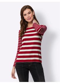 Heine Damen Rundhalsshirt "Streifenshirt", bunt, Gr. 50, gemustert, gestreift, 95% Viskose, 5% Elasthan, Shirts