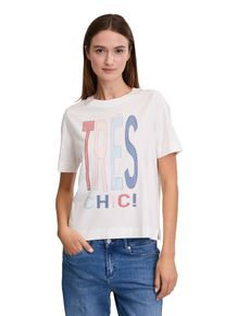 Cartoon Damen Kurzarmshirt "Cartoon Printshirt mit Rundhalsausschnitt", beige, modisch, Gr. 36, Obermaterial: 100% Baumwolle., Shirts, Hotfix