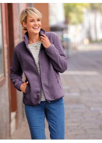 Casual Looks Damen Fleecejacke, lila, Gr. 44, unifarben, 100% Polyester, Jacken
